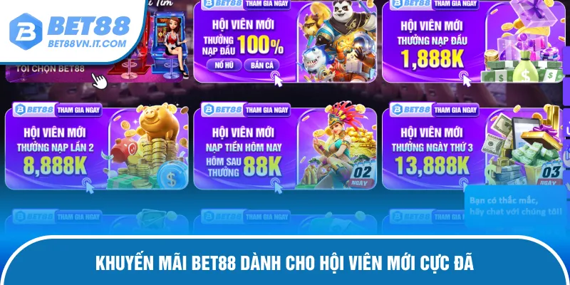 Tổng Hợp Khuyến Mãi Bet88 Hot Nhất 2025 Ưu Đãi Cực Hấp Dẫn Khuyến mãi chỉ dành cho hội viên mới cực đã